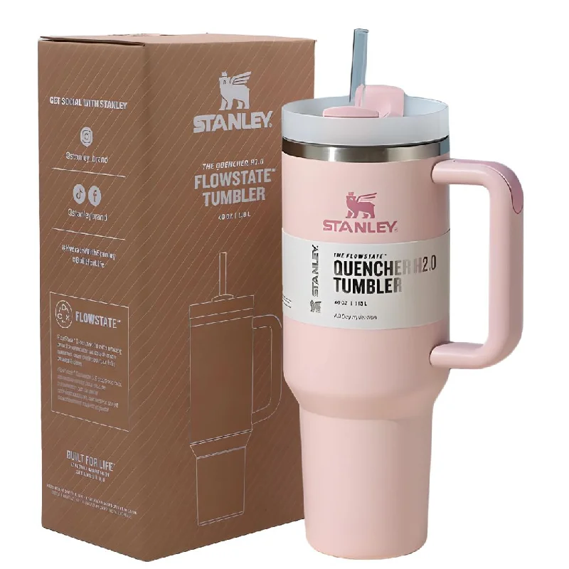 Tumbler Promotions Stanley Pink Quencher Flowstate 40 OZ Tumbler Cup