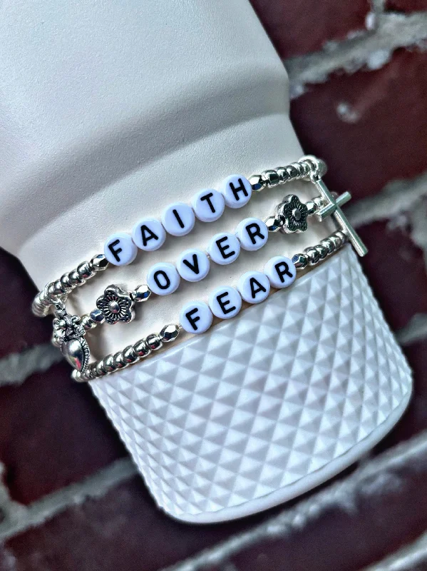 Premium Glassware Discounts Faith over Fear Bracelets. Stanley Cup Tumbler Accessories.