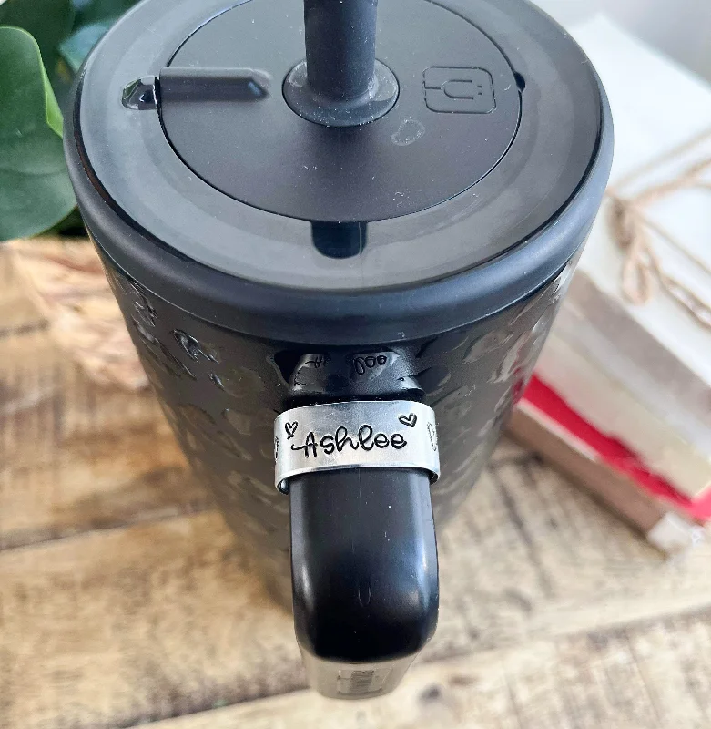 Sustainable Drinkware Heart Name Cuff