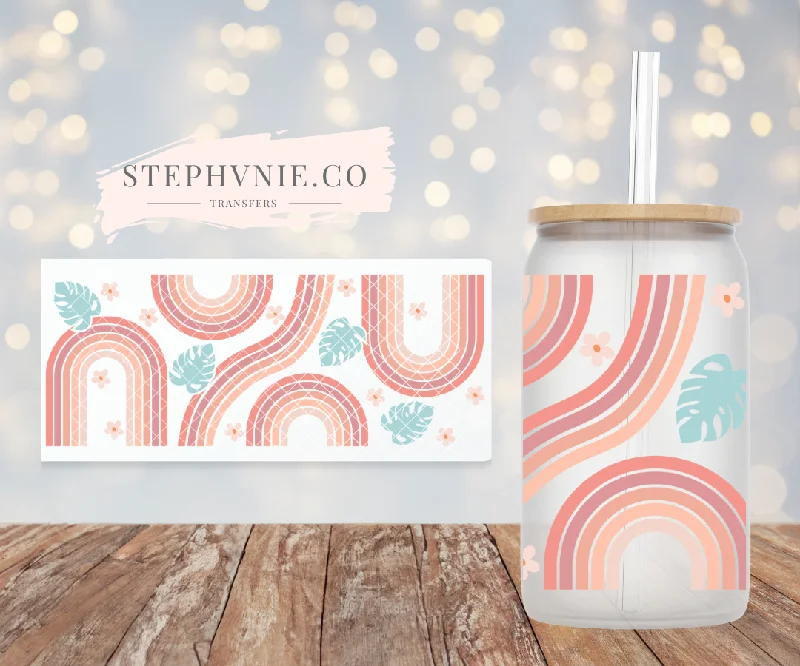 Crystal Drinkware Boho Monstera  - 16oz Cup Wrap (Clear Film)