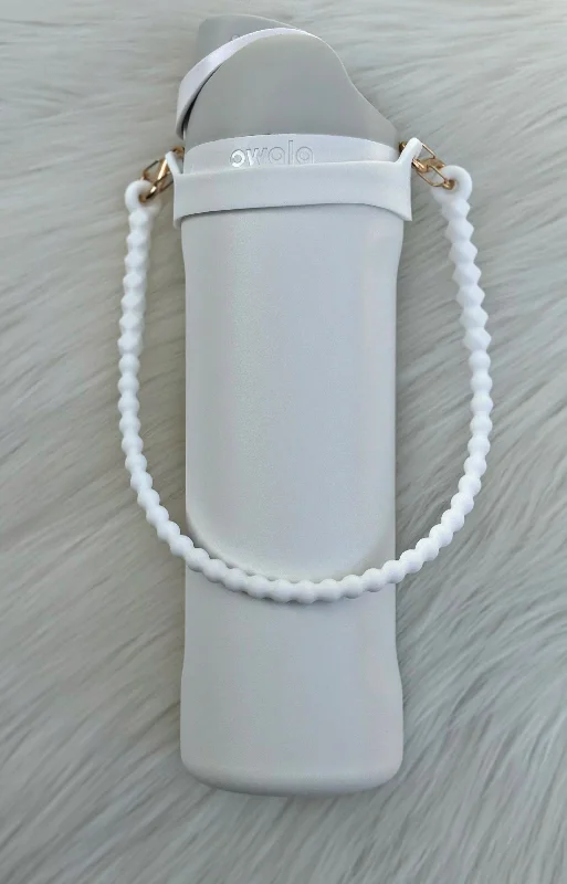 Stainless Steel Mugs White Silicone Tumbler Strap Handle