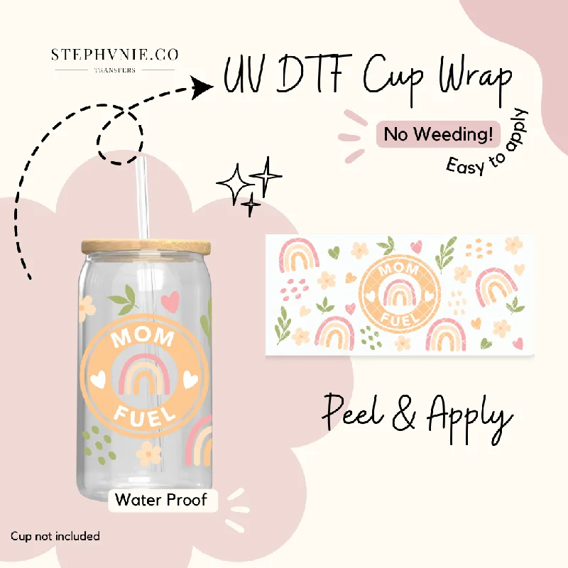Holiday Drinkware Sale Mom Fuel - (Clear Film)  16oz Cup Wrap