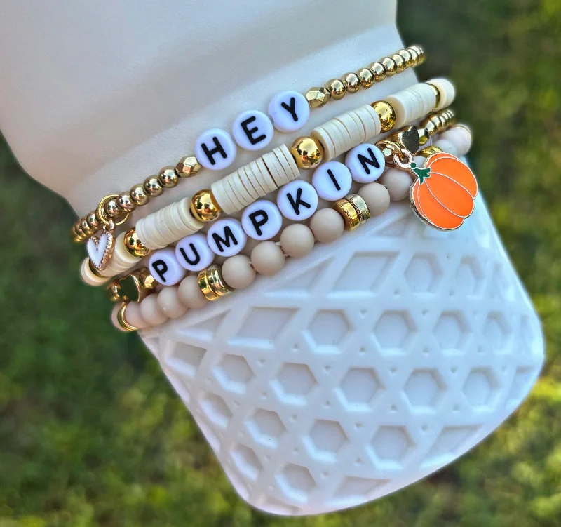New Year Drinkware Offer Hey Pumpkin Fall Cup Bracelets