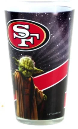Drinkware Gift Ideas San Francisco 49ers 16OZ YODA STAR WARS NFL Pint Glass Cup