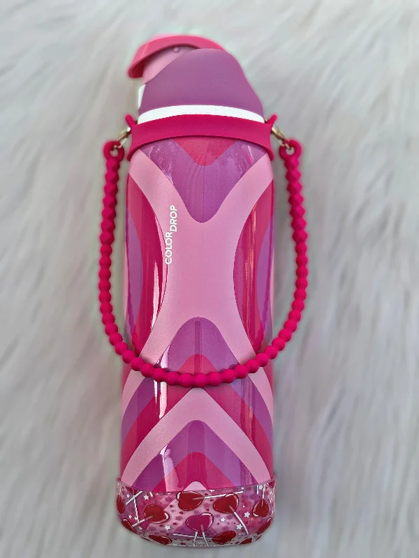 Travel Bottles Offer Hot Pink Silicone Tumbler Strap Handle