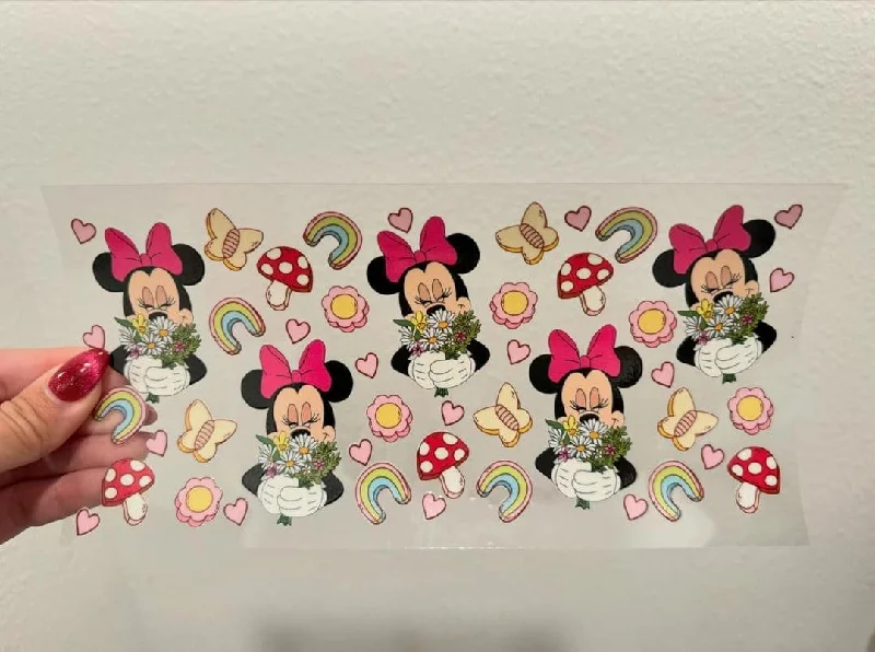 Discounted Drinkware Disney Mini Mouse Rainbow Mushroom UV DTF Wrap Transfer 16oz | No Heat Needed | Waterproof | Permanent Adhesive Discounted Drinkware Disney Mini Mouse Rainbow Mushroom UV DTF Wrap Transfer 16oz | No Heat Needed | Waterproof | Permanent Adhesive