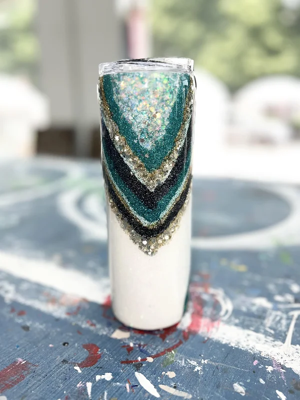 Massive Savings Teal and Gold Geode Tumbler