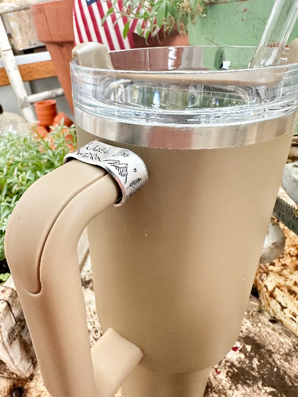 Eco-Conscious Drinkware Mountain Theme Name Cuff