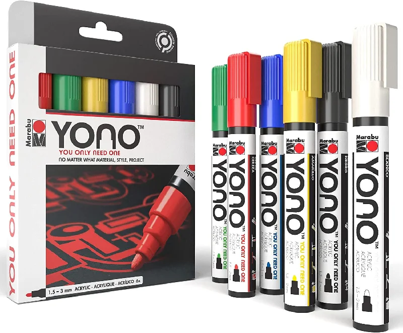 Glassware Deals Marabu YONO Markers 6-Pack