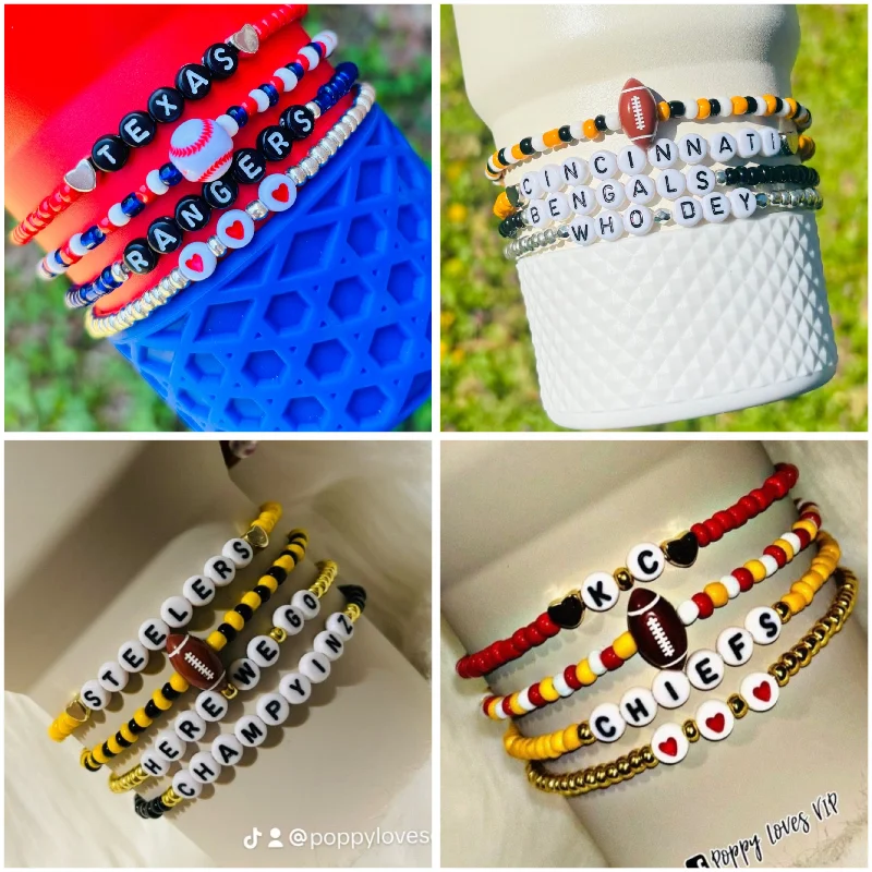 New Year Drinkware Offer Choose your Custom Sports Team Cup Bracelets
