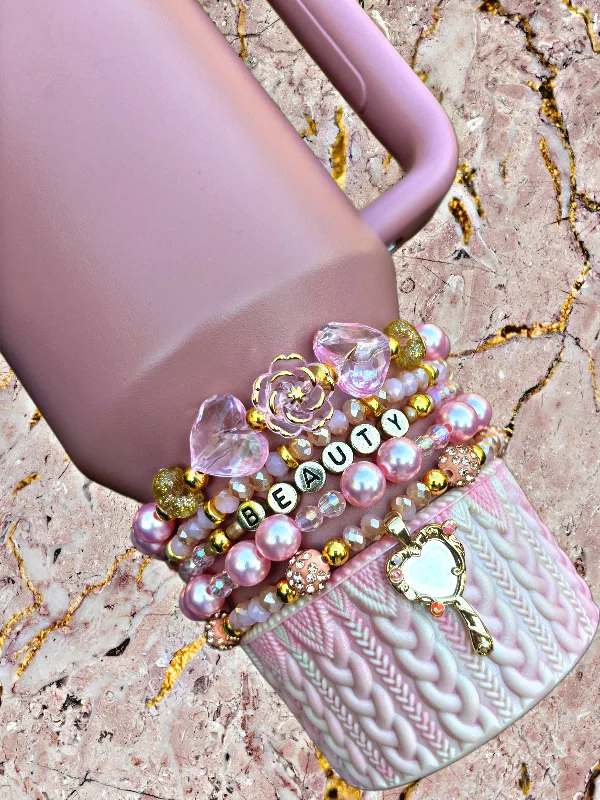 Modern Glassware Sale Pink Beauty Cup Bracelets