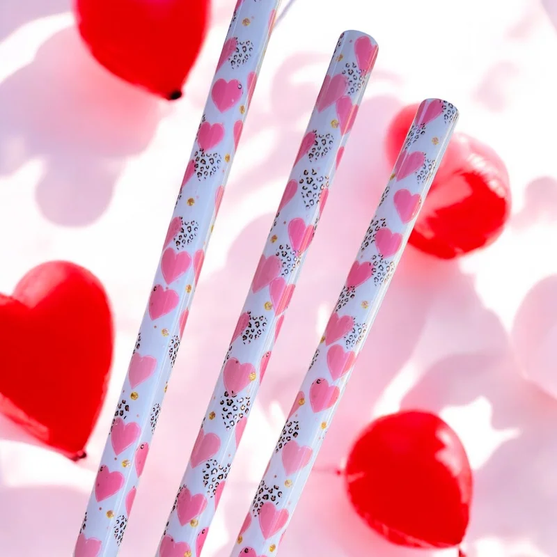 Insulated Drinkware Deals White Pink Hearts Straw (40oz Tumbler)
