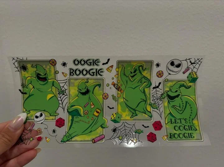 Elegant Glass Cups Nightmare Before Christmas Oogie Boogie UV DTF Wrap Transfer 16oz | No Heat Needed | Waterproof | Permanent Adhesive Elegant Glass Cups Nightmare Before Christmas Oogie Boogie UV DTF Wrap Transfer 16oz | No Heat Needed | Waterproof | Permanent Adhesive