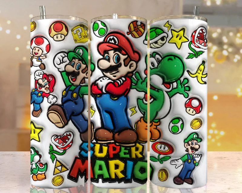 Insulated Travel Drinkware Inflated 3D Cartoon Tumbler PNG, Digital Game Tumbler Wraps 20oz Skinny Sublimation, 3D Puffy Design Sublimation, Supper Mario Tumbler Insulated Travel Drinkware Inflated 3D Cartoon Tumbler PNG, Digital Game Tumbler Wraps 20oz Skinny Sublimation, 3D Puffy Design Sublimation, Supper Mario Tumbler