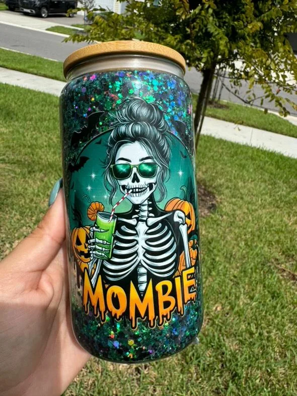 Trendy Threads Mom Zombie Mombie 16 ounce Snowglobe Glitter Jar