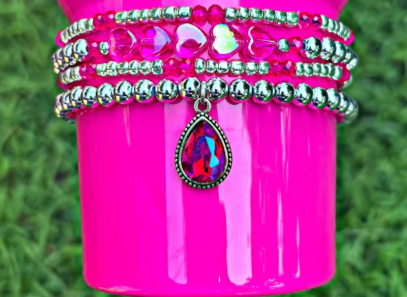 Stainless Steel Drinkware Pink Neon Cup Bracelets