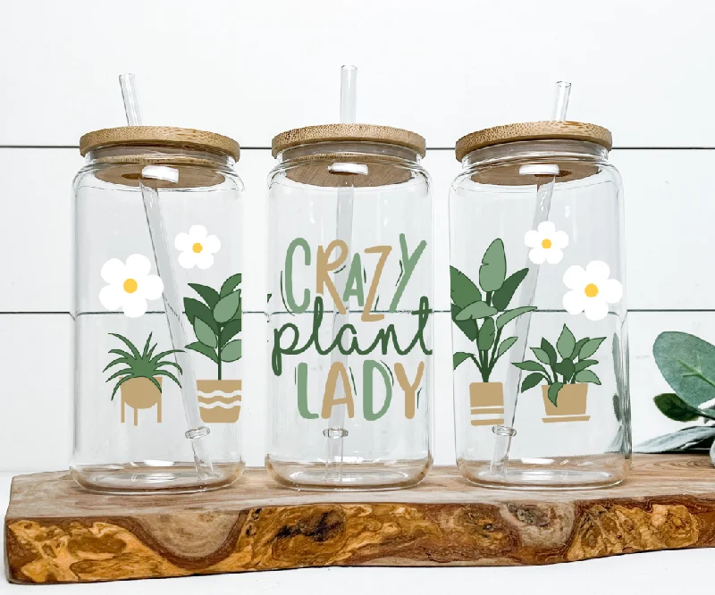 Portable Bottles Sale Crazy Plant Lady (Clear Film)  UV DTF Cup wrap