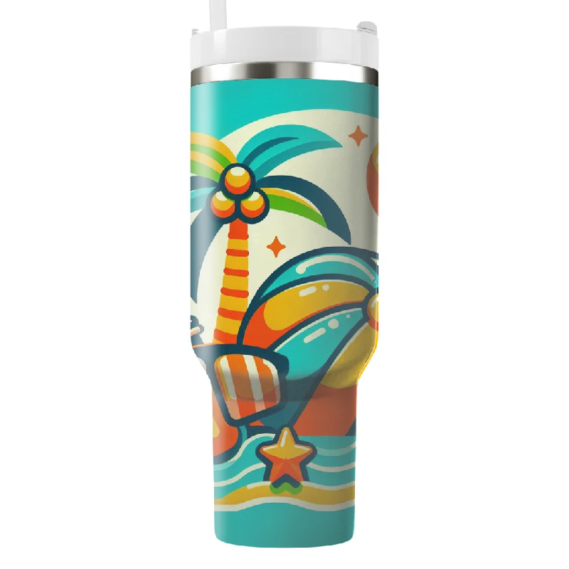 Personalized Drinkware Deals Retro Summer Vibes Tumbler With Handle