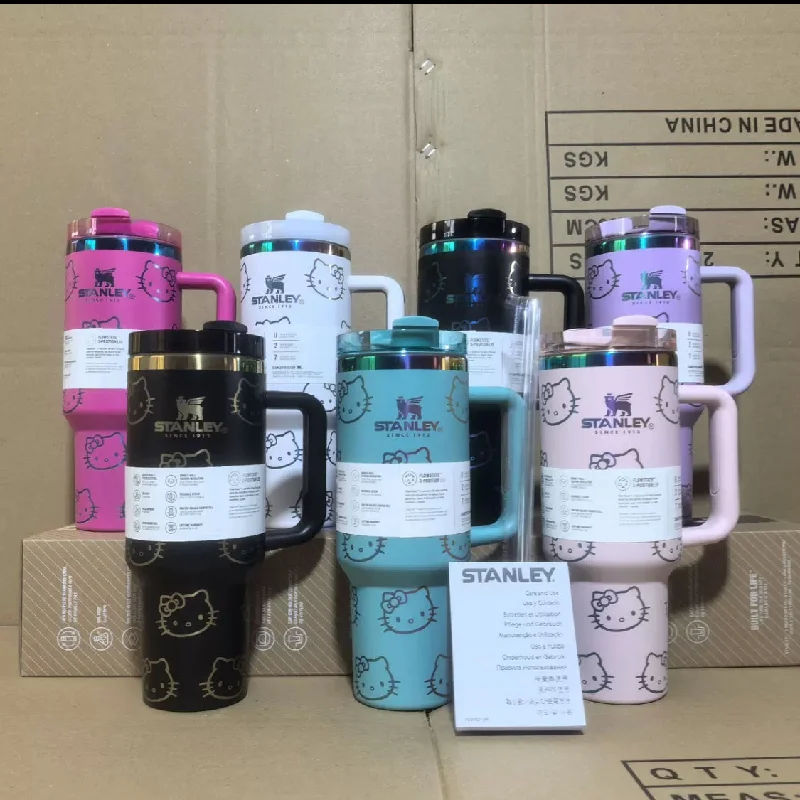 Elegant Glass Cups Hello Kitty Stanley Cup 40oz Limited Edition Tumbler