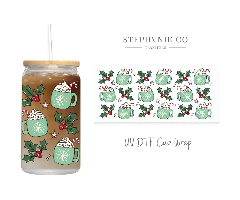 Limited-Time Drinkware Discounts X-mas Mocha - 16oz UV DTF Cup Wrap