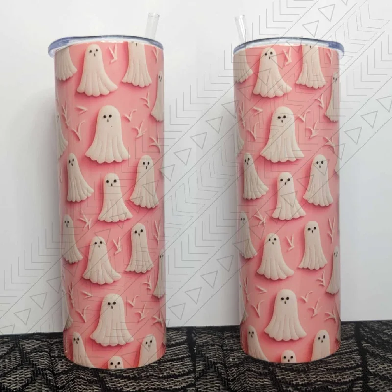Drinkware Gift Set Pink Ghosts 3d Tumbler