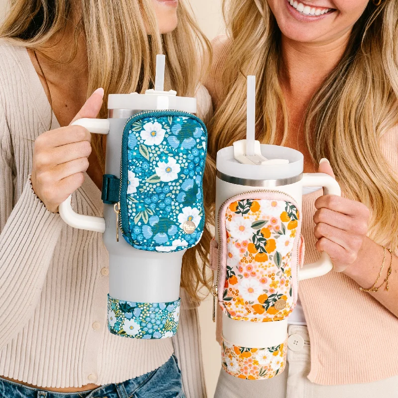 Insulated Drinkware Tumbler Fanny Pack - Sweet Meadow Pink