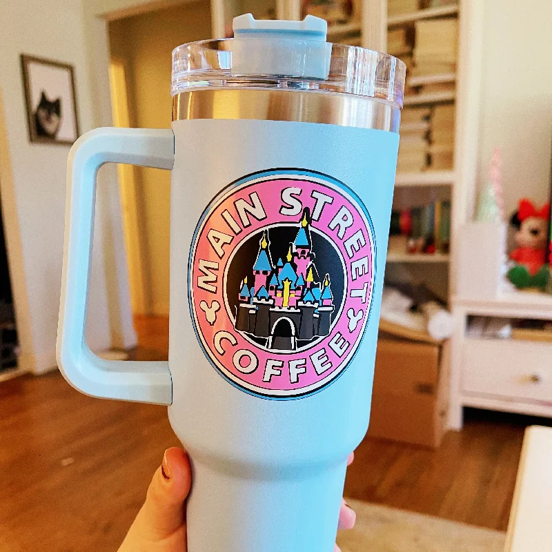 Drinkware Offers Main Street Coffee on 40 oz Quencher Inspired Stainless Steel Tumbler Drinkware Offers Main Street Coffee on 40 oz Quencher Inspired Stainless Steel Tumbler
