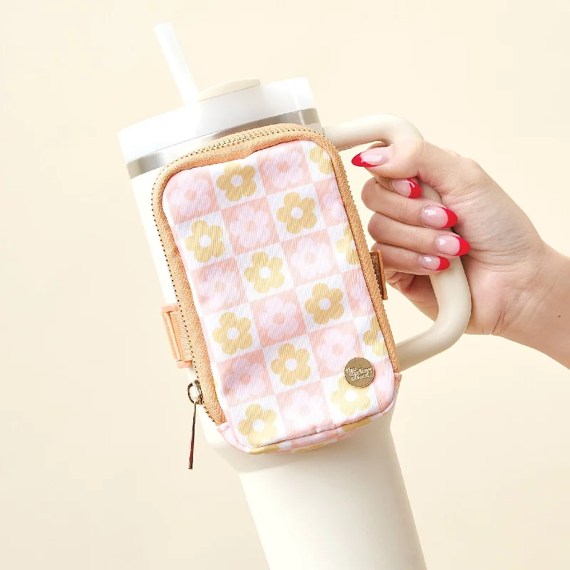Drinkware Sets Peach Flower Check Tumbler Fanny Pack