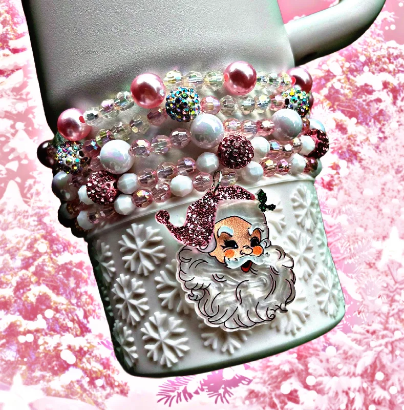 Promotional Drinkware Pink Santa XL Cup Bracelets Icicle Gloss