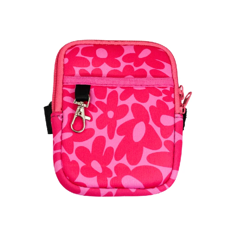Reusable Drinkware Pink Flower Bottle Pouch