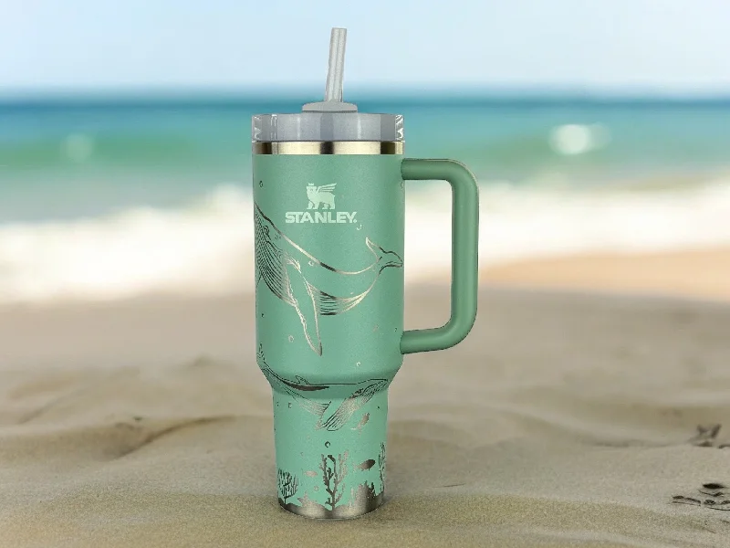 Personalized Drinkware Gifts 40oz Stanley Quencher Tumbler Whale 360 Wrap Design, Whale themed Laser Engraved Gift for Her Stanley TikTok Cup Personalized Drinkware Gifts 40oz Stanley Quencher Tumbler Whale 360 Wrap Design, Whale themed Laser Engraved Gift for Her Stanley TikTok Cup