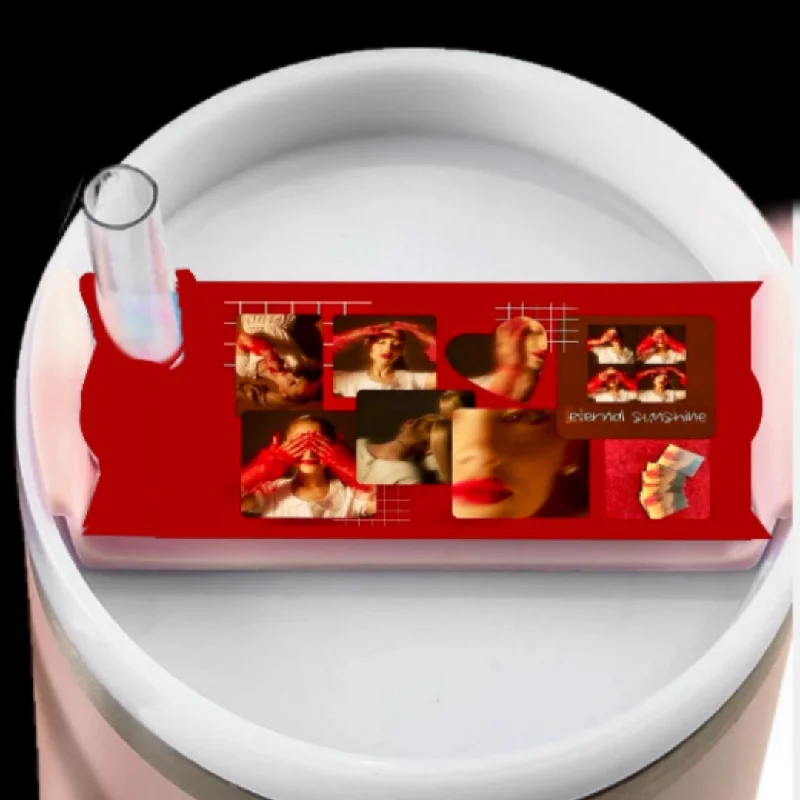 Promotional Drinkware Ariana Grande Red Collage Stanley lid Topper