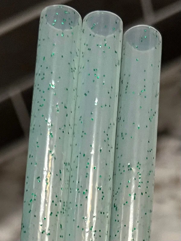 Promotional Tumblers Green COLOR CHANGING Glitter Straw (40oz Tumbler)