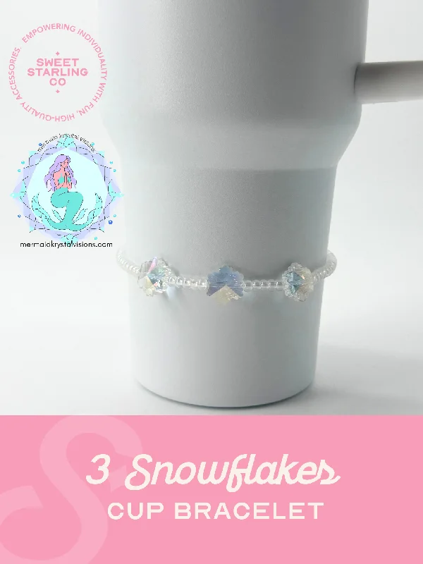 Special Drinkware Promotion 3 Snowflakes Cup Bracelet