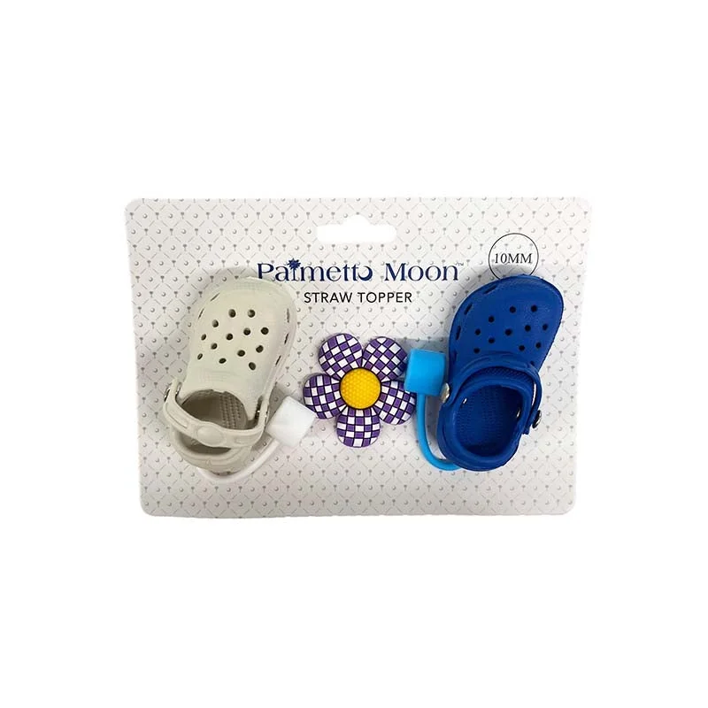 Portable Drinkware 3 Pack Croc Straw Toppers