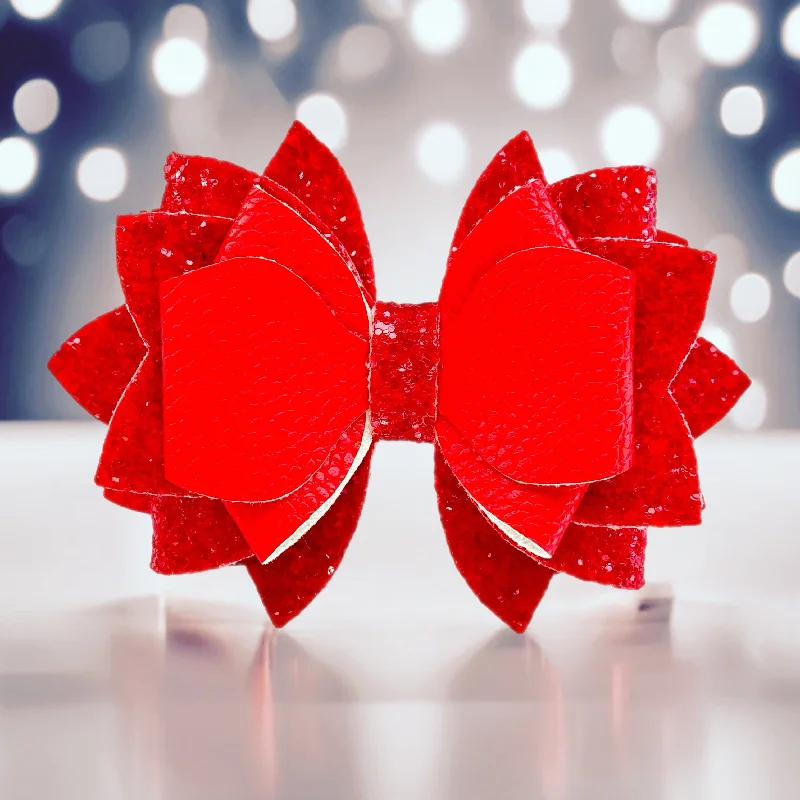 Eco-Friendly Cups Merry & Bright Red Glitter Tumbler Bow