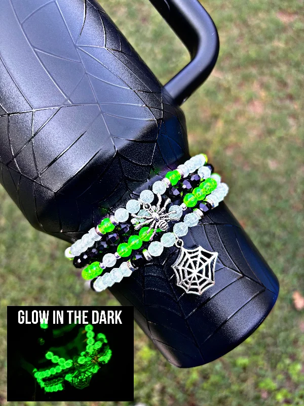 Drinkware Gift Set Web Glow Cup Bracelets. GLOWS IN THE DARK!