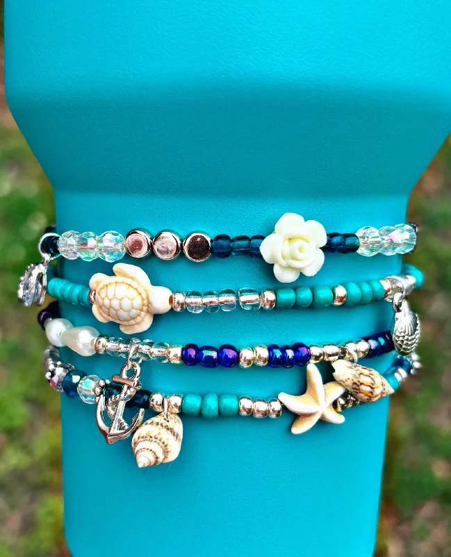 Stylish Drinkware Collection Coastal Beach Cup Bracelets