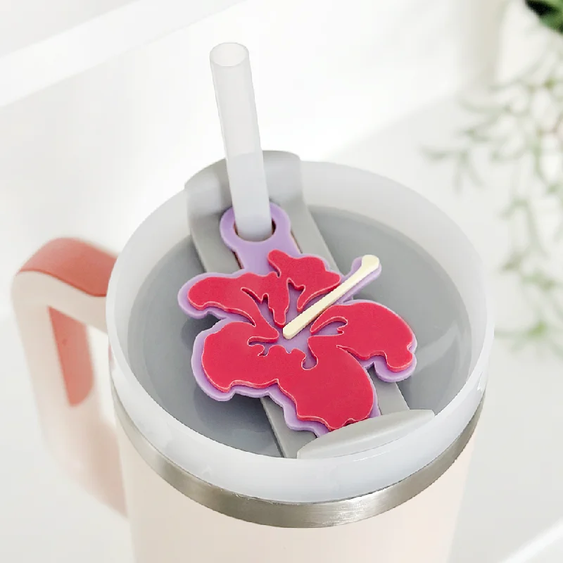 Drinkware Gift Set Flower Tumbler Topper - Lilac & Pink