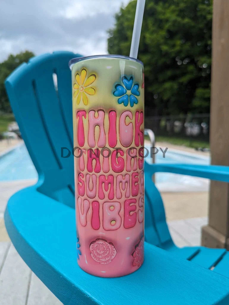 Unique Drinkware Gifts Thick Thighs Summer Vibes
