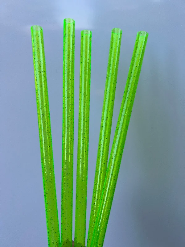 Discount Tumblers Bright Green Glitter Straw (40oz Tumbler)