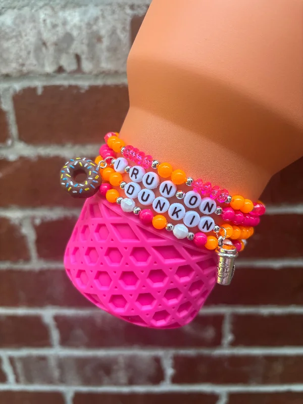Drinkware Collection Promotion Dunkin Donuts Cup Bracelets. Coffee Lover.