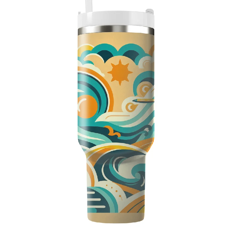 Green Drinkware Offer Retro Surf Vibes Tumbler With Handle