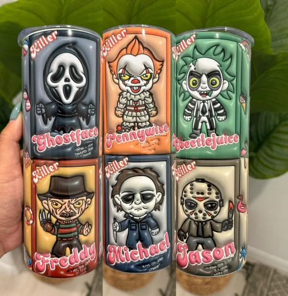 Unbeatable Prices Horror Characters Ghostface Freddy Pennywise Beetlejuice Jason 20oz Halloween Tumbler Unbeatable Prices Horror Characters Ghostface Freddy Pennywise Beetlejuice Jason 20oz Halloween Tumbler