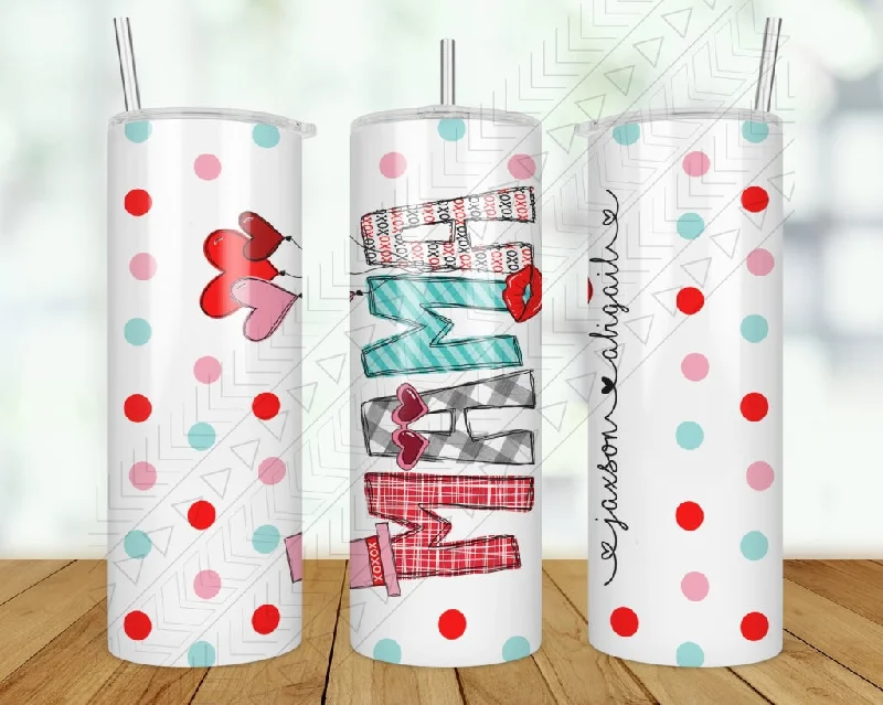 Premium Steel Tumblers Valentine Custom Name & Kids